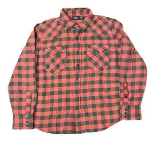 RRL By Ralph Lauren Womens Plaid Pearl Snap Western Shirt Red/Black Size 4